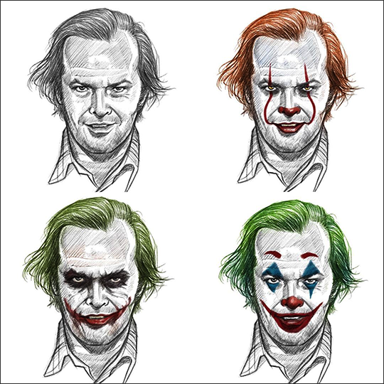 Nicholson faces sketch